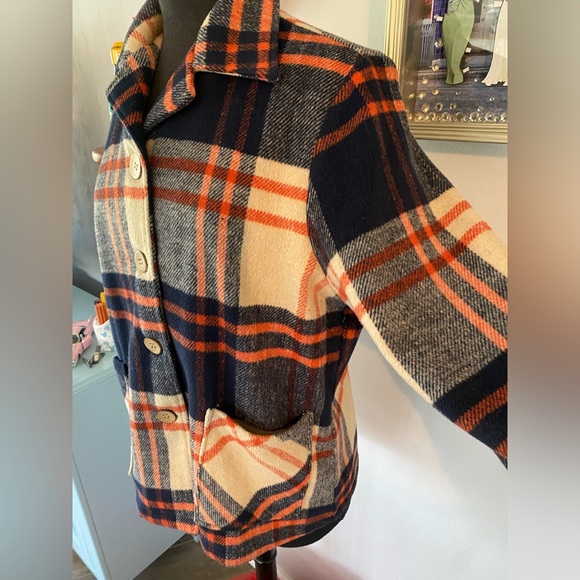 😃 SOLD 😃 Astro Bettie / Starstruck Clothing 1940s Button Down Plaid Jacket - Picture 9 of 10